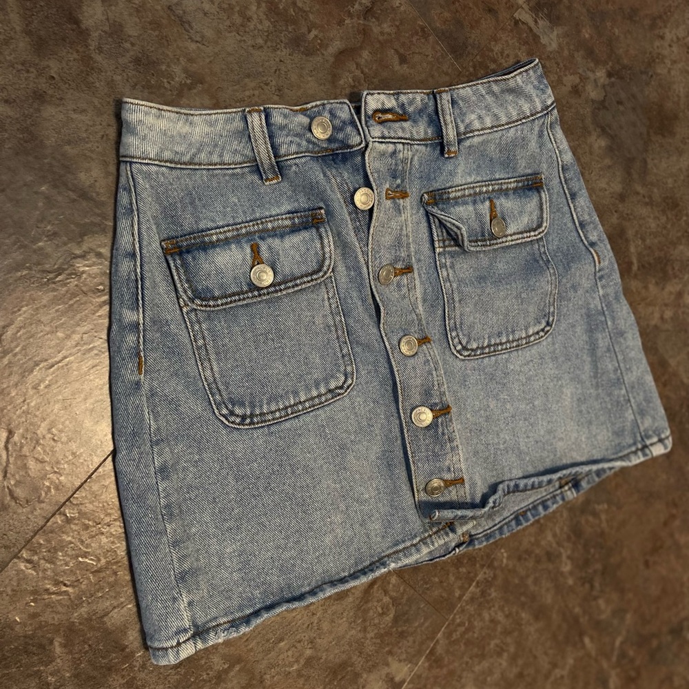 PacSun- Light Blue Denim Skirt for Sale